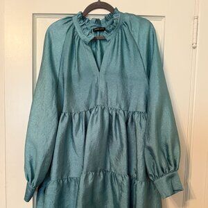 STINE GOYA Teal Long Sleeve Dress